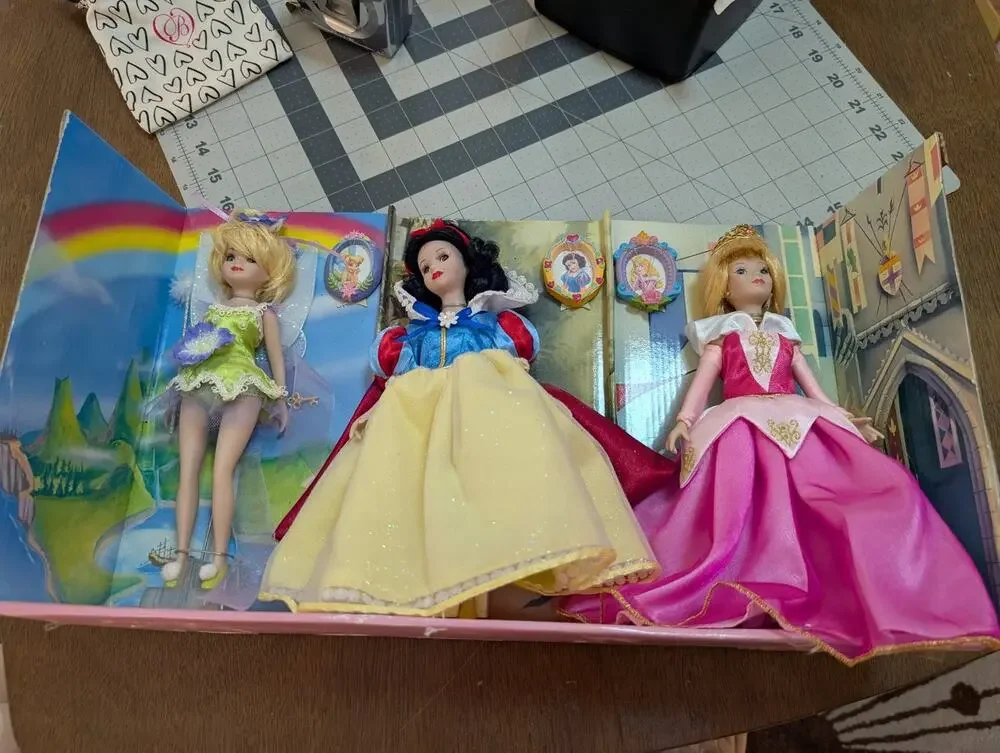 Disney Princess Snow White Aurora Tinker Bell Doll Set New In Box Fairytale